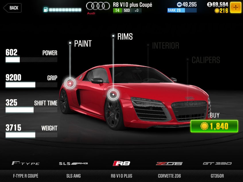 CSR2 Audi R8 V10 plus Coupe