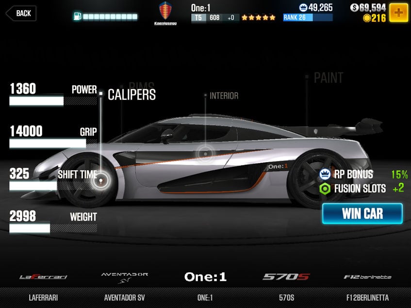 CSR2 Koenigsegg One:1