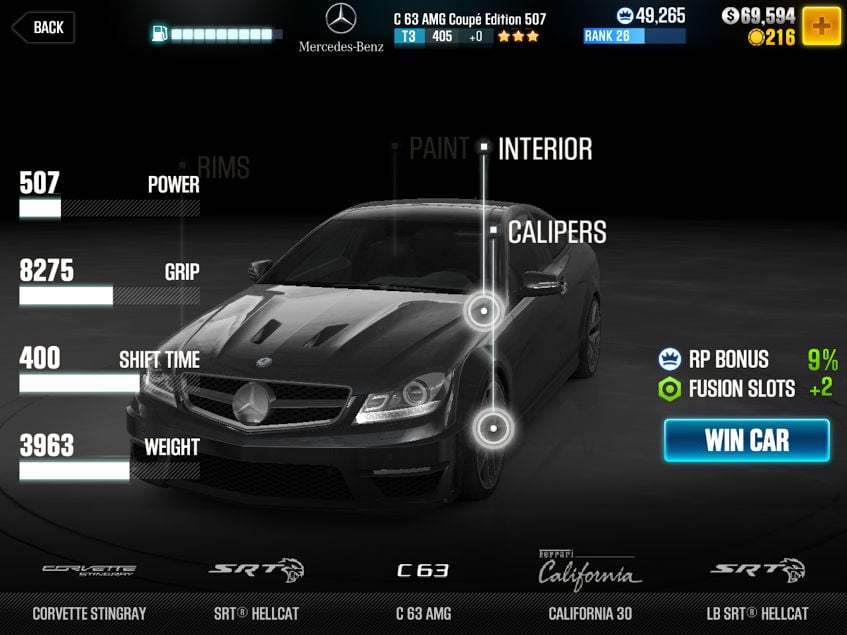CSR2 Mercedes-Benz C 63 AMG Coupe Edition 507