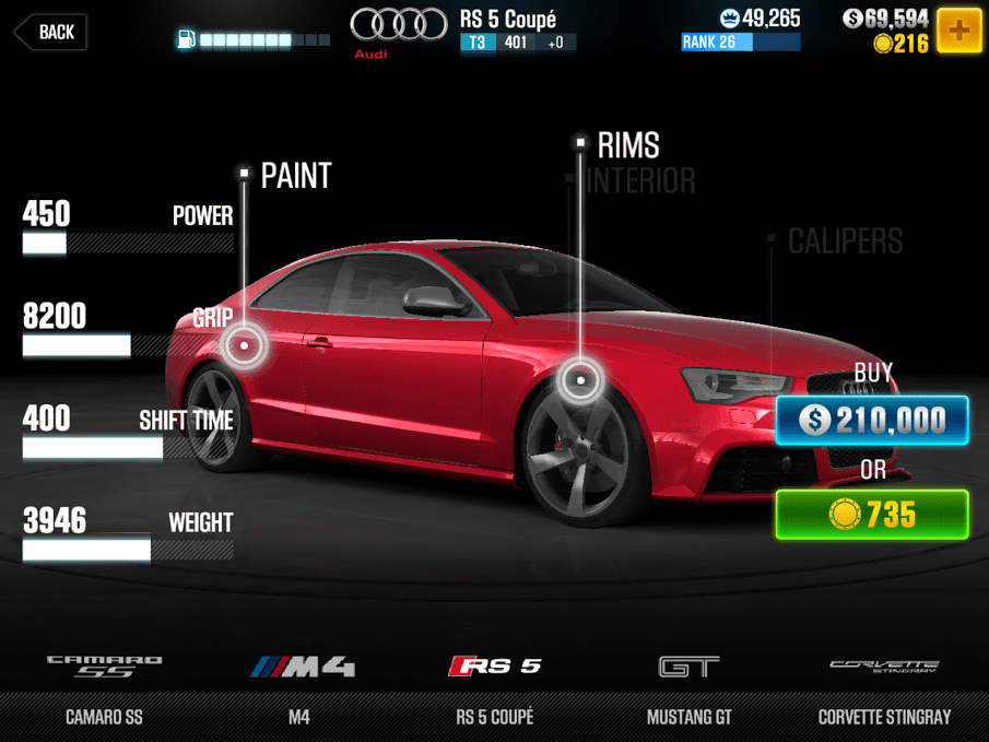 CSR2 Audi RS 5 Coupe
