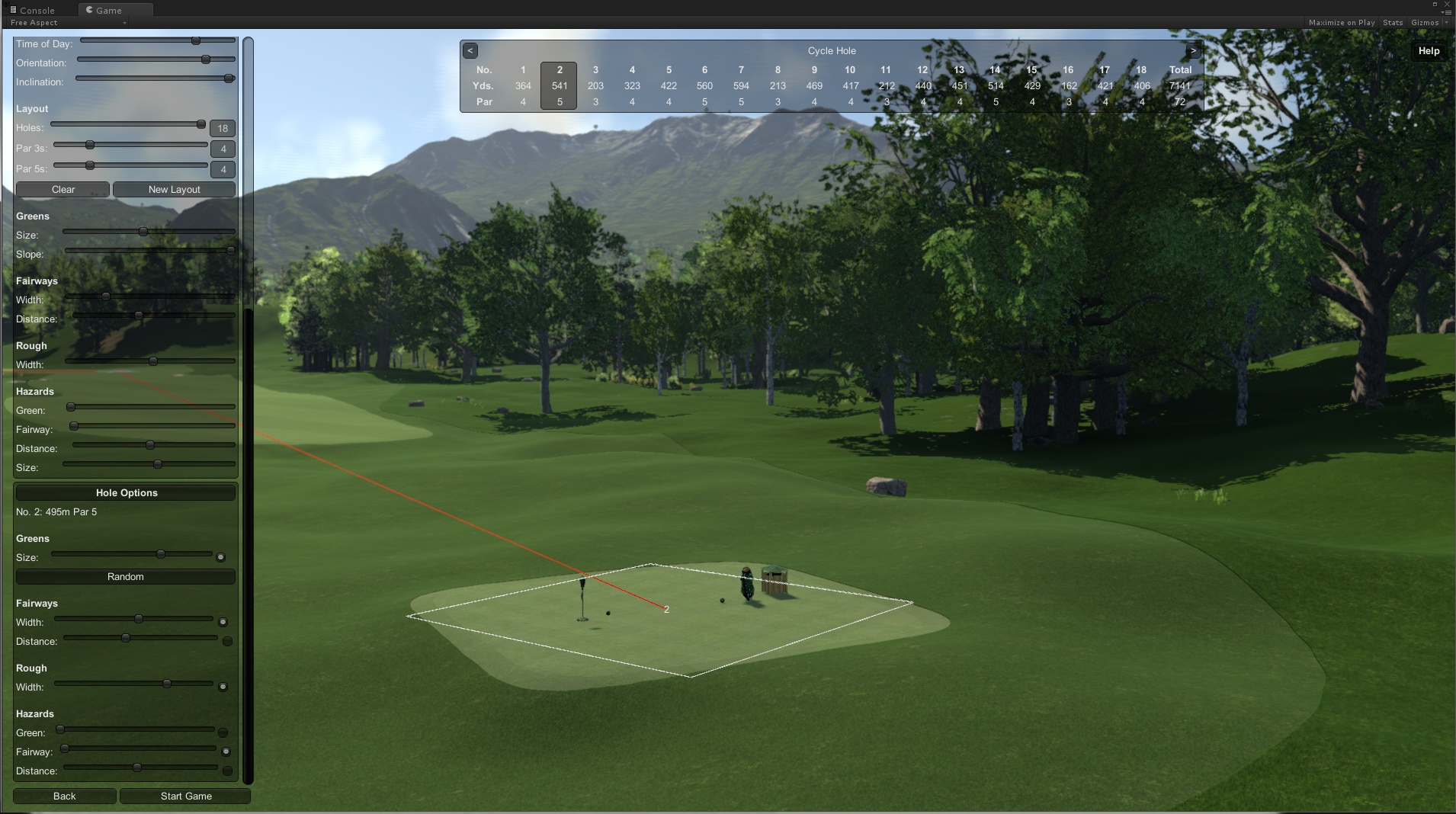 An early version of The Golf Club's course editor.