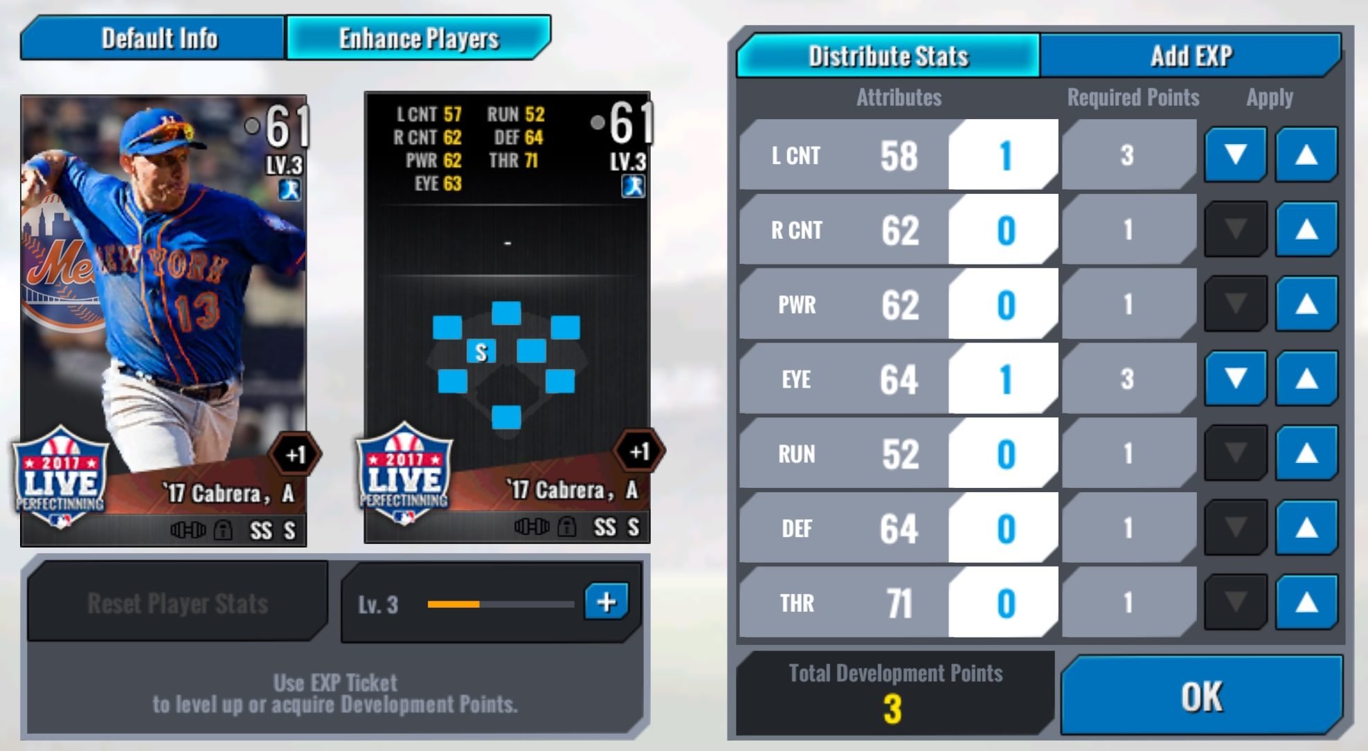 MLB Perfect Inning Live Upgrade Screen