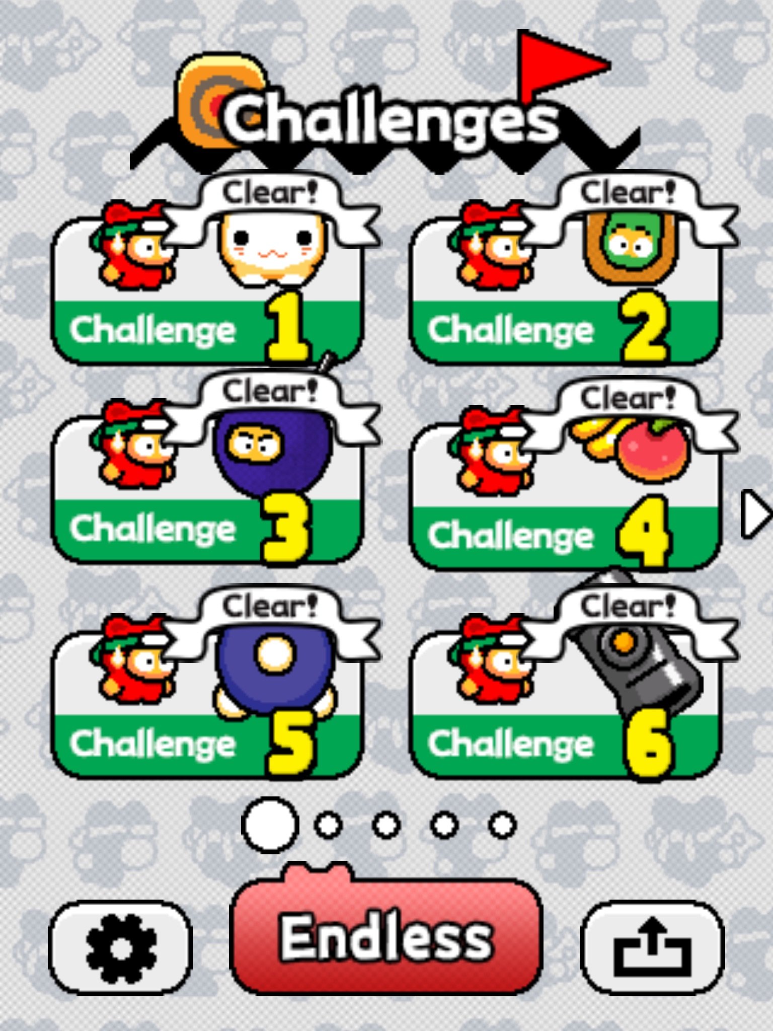 Ninja Spinki Challenges!! Challenge Screen