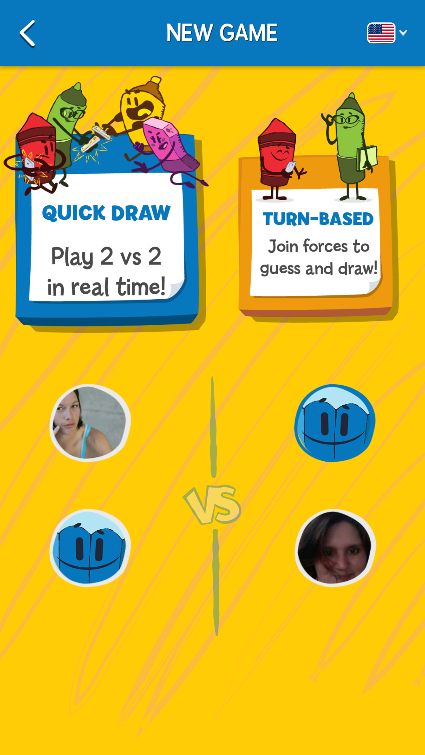 Pictionary Quick Draw Match Screen