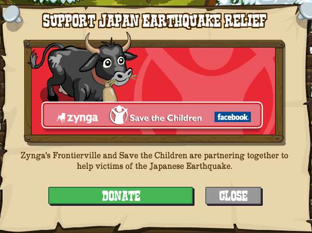 Help support the Japanese relief effort through your favorite social games