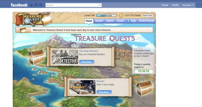Big Fish Games releases Treasure Quest, a casual games portal for Facebook