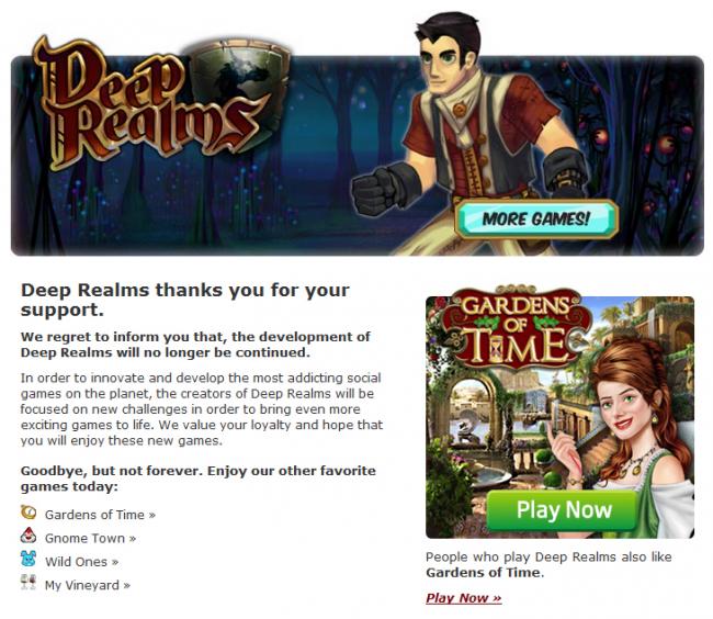 Deep Realms was closed more than a month ago – why didn’t anybody notice?