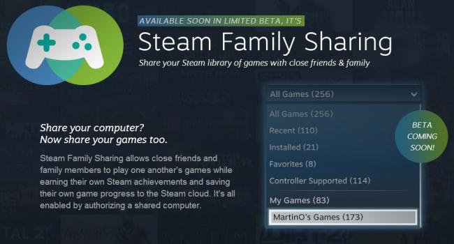 Steam announces new Family Sharing feature