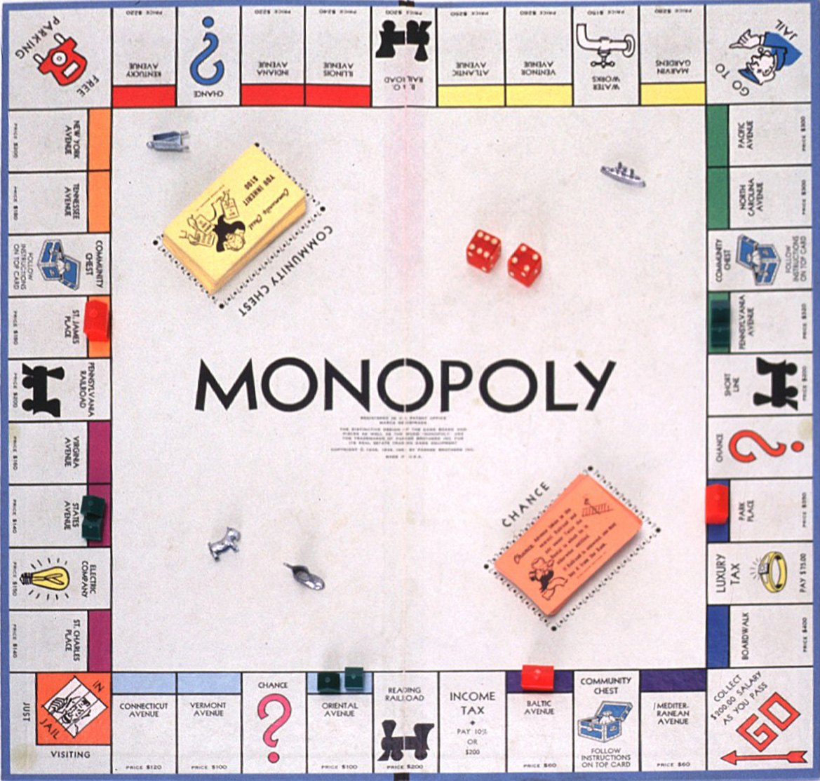 Monopoly passing go on Facebook courtesy of Playfish