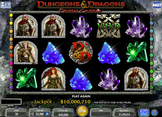Dungeons & Dragons bets on DoubleDown Casino