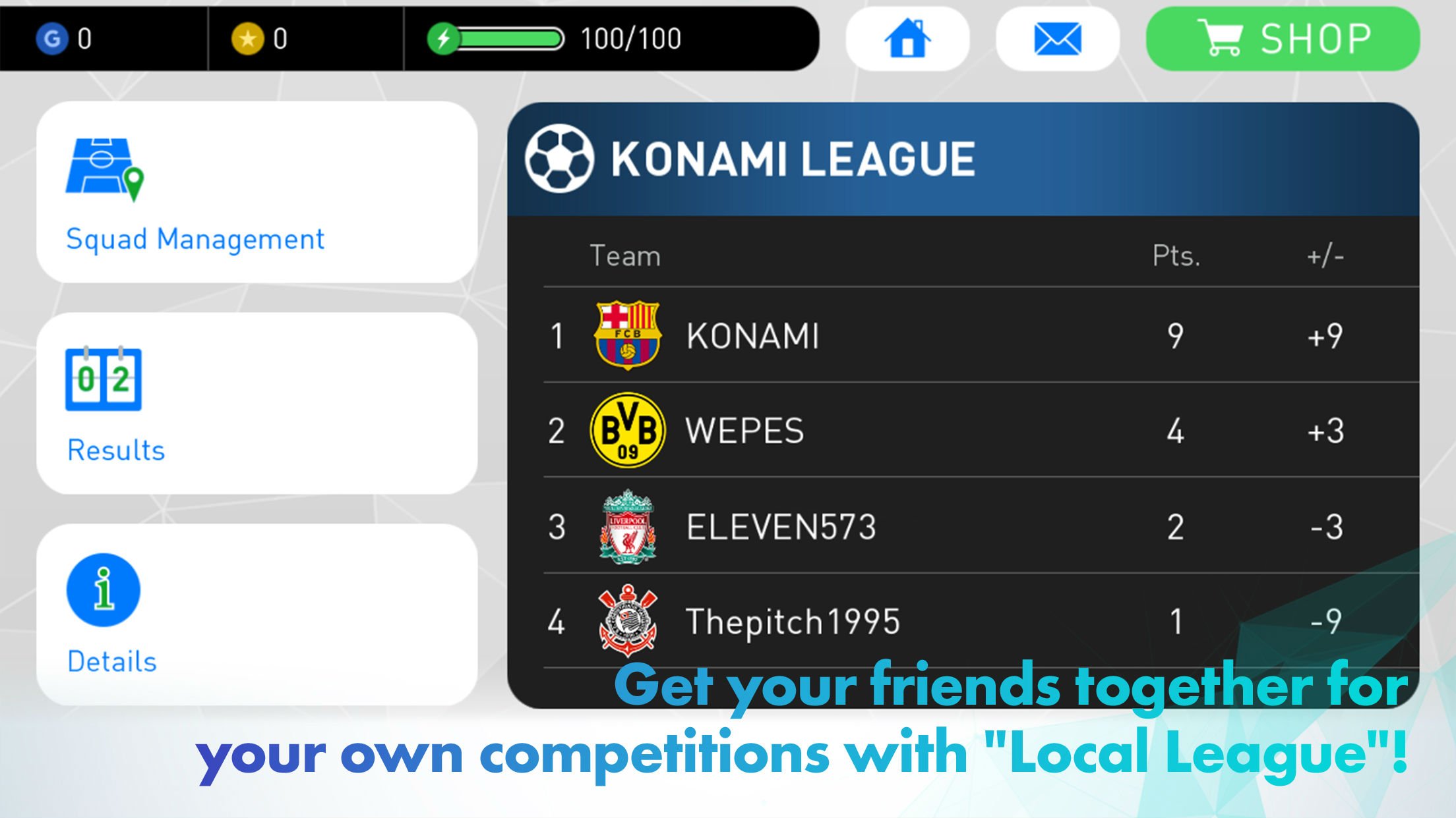 PES 2017 Mobile Adds Local League Mode