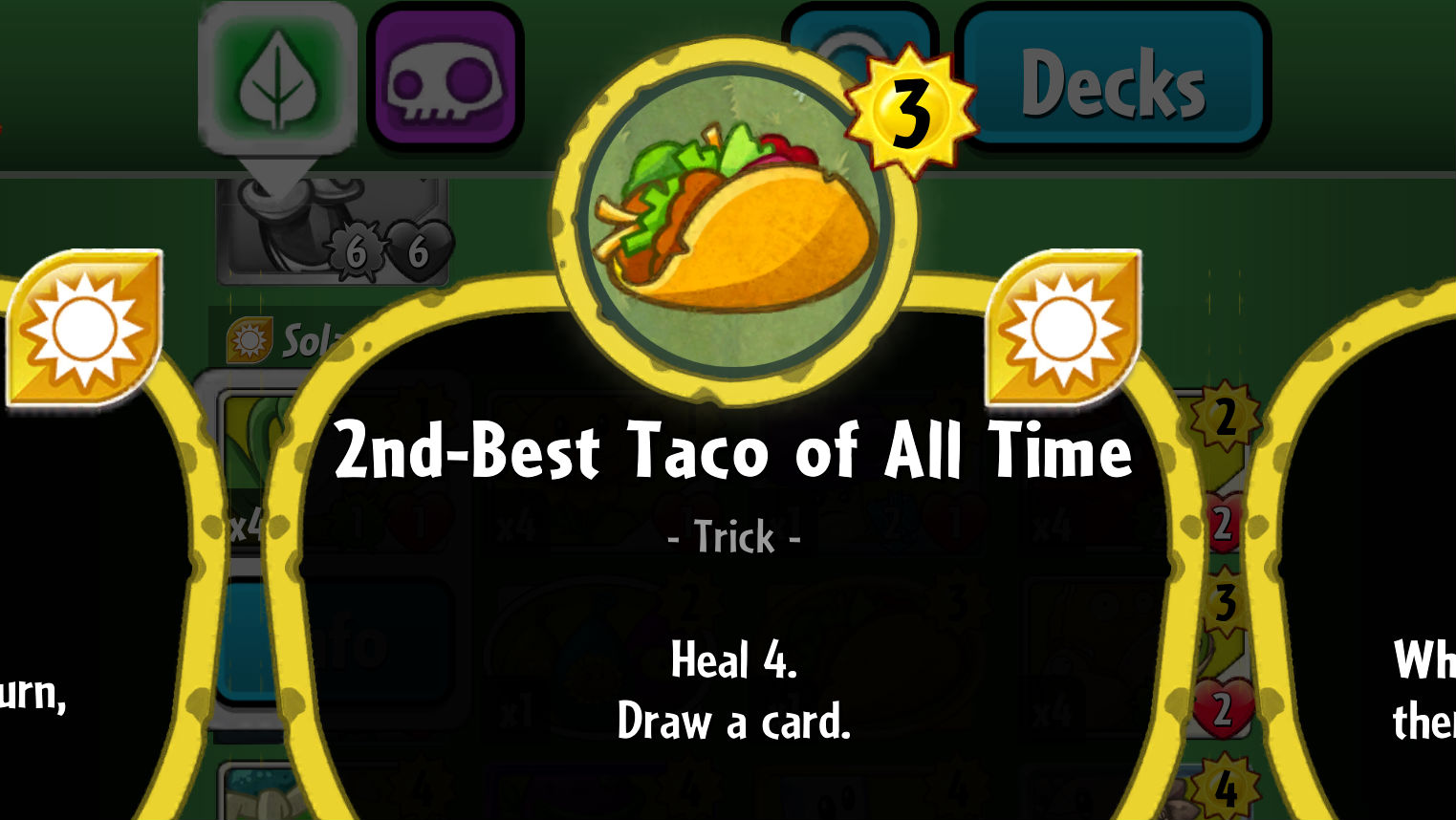 Plants vs. Zombies Heroes 2nd-Best Taco of All Time