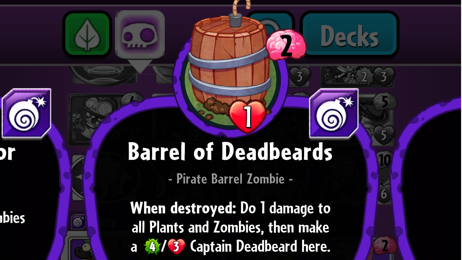Plants vs. Zombies Heroes Barrel of Deadbeards