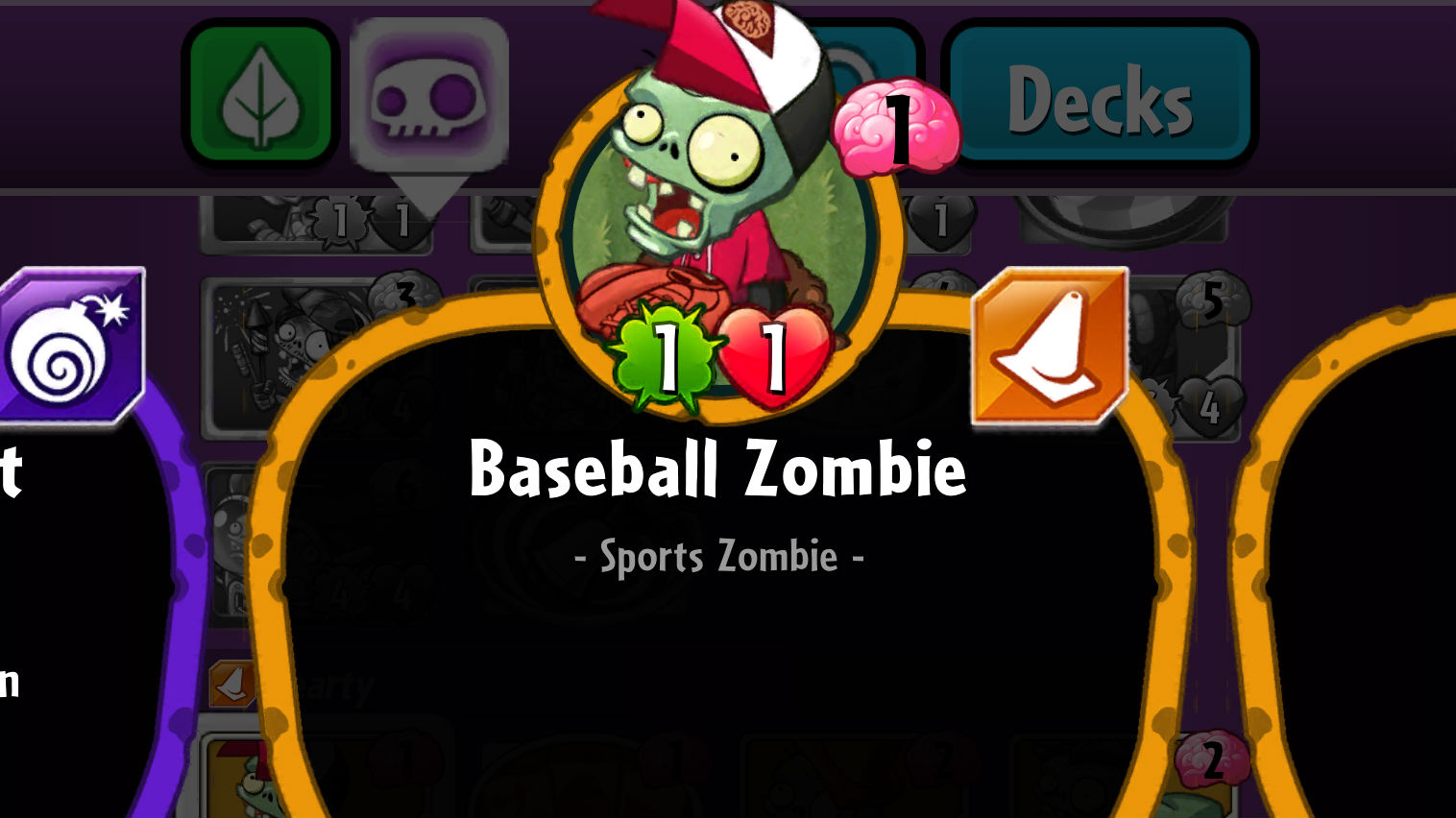 Plants vs. Zombies Heroes Baseball Zombie