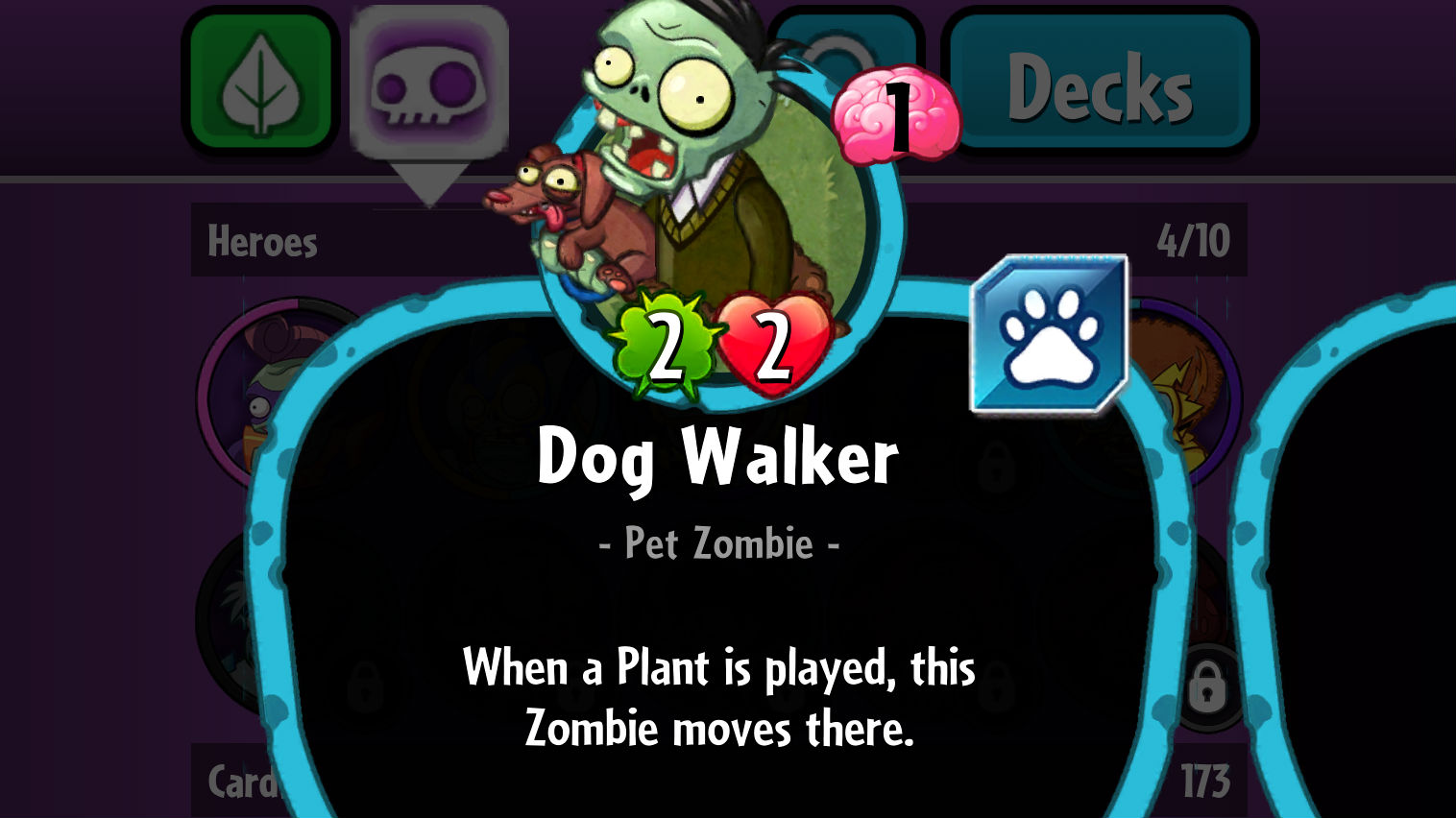 Plants vs. Zombies Heroes Dog Walker