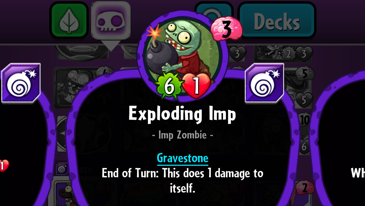 Plants vs. Zombies Heroes Exploding Imp