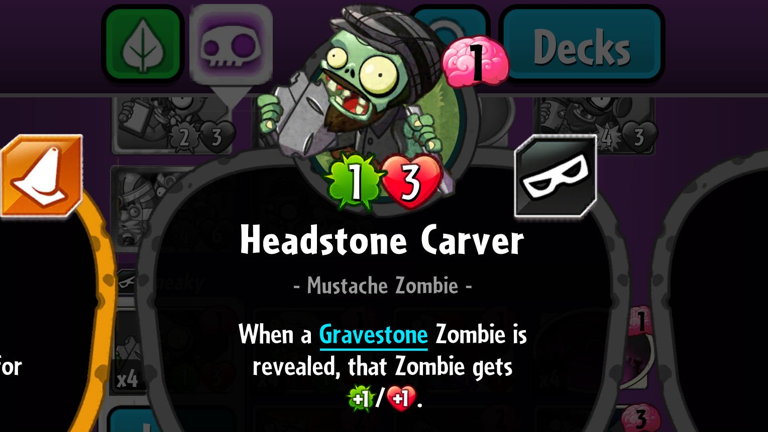 Plants vs. Zombies Heroes Headstone Carver