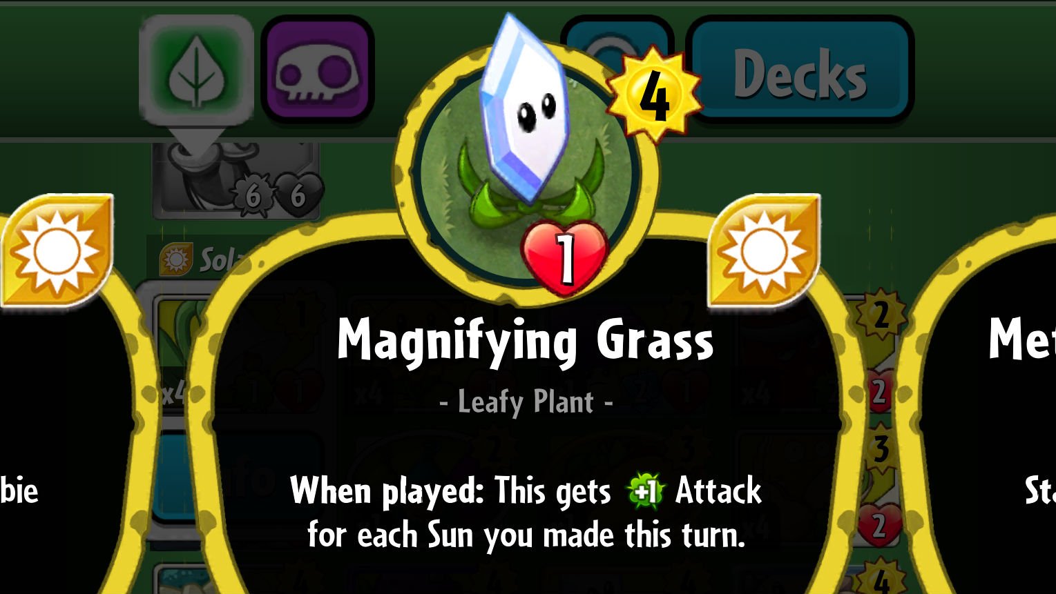 Plants vs. Zombies Heroes Magnifying Grass