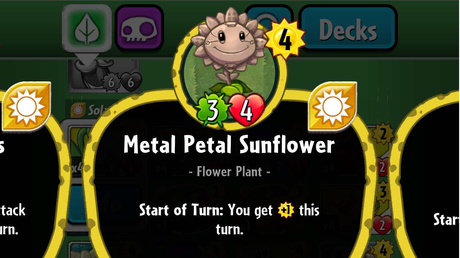 Plants vs. Zombies Heroes Metal Petal Sunflower