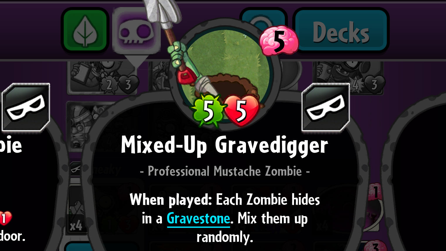Plants vs. Zombies Heroes Mixed-Up Gravedigger