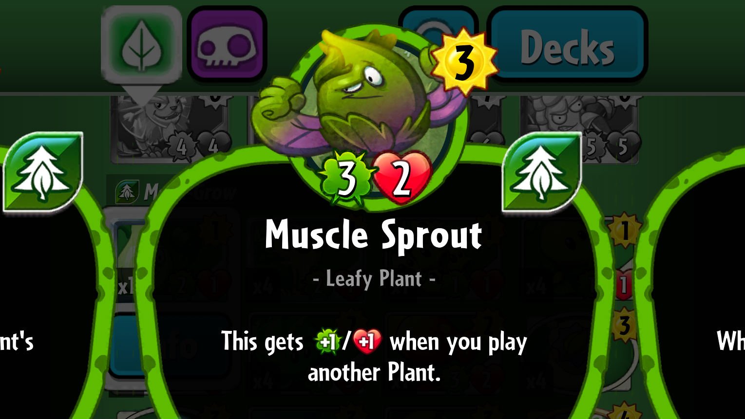 Plants vs. Zombies Heroes Muscle Sprout