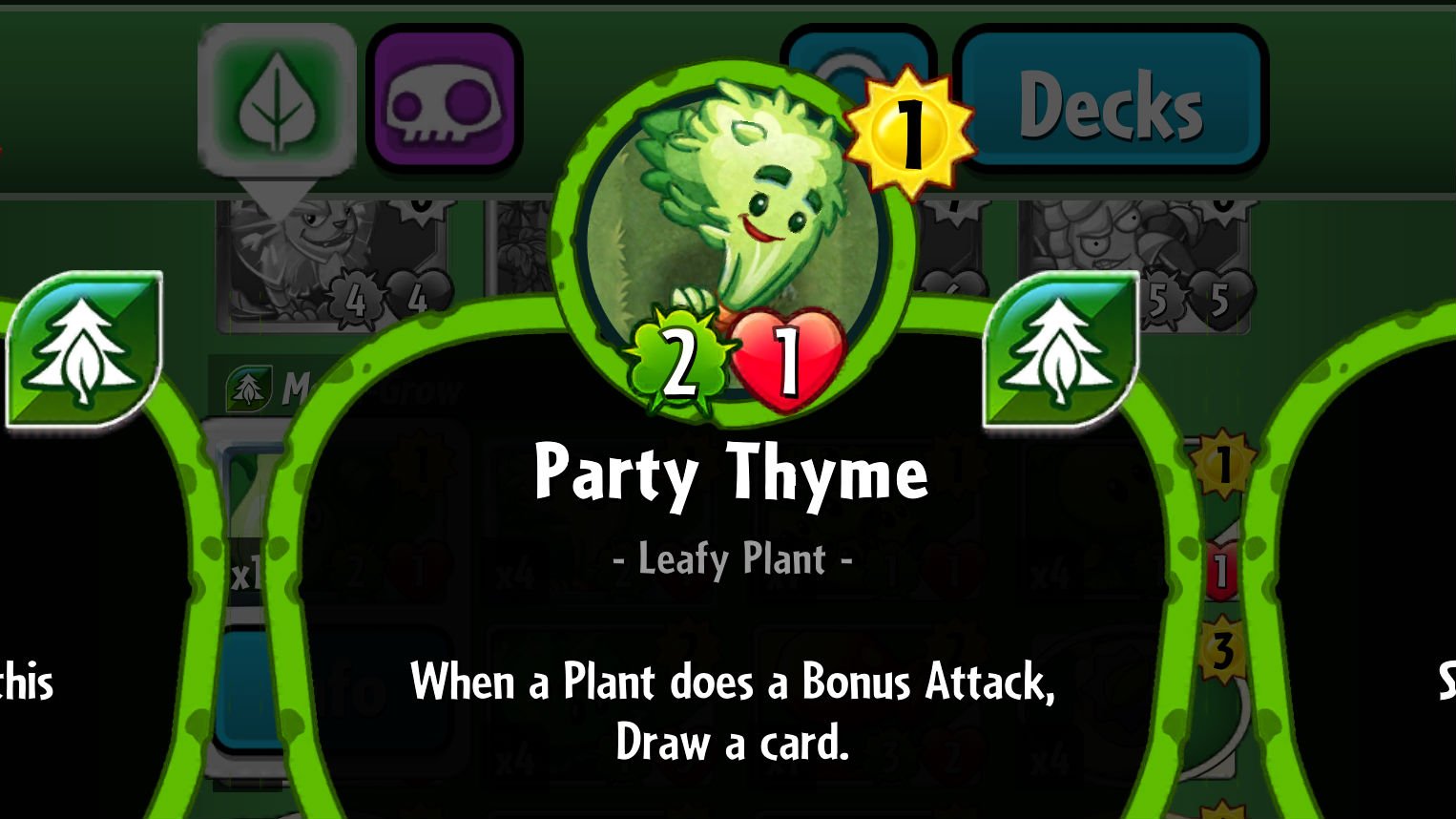 Plants vs. Zombies Heroes Party Thyme
