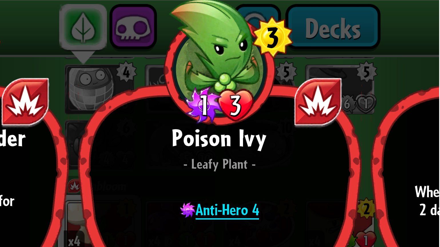 Plants vs. Zombies Heroes Poison Ivy