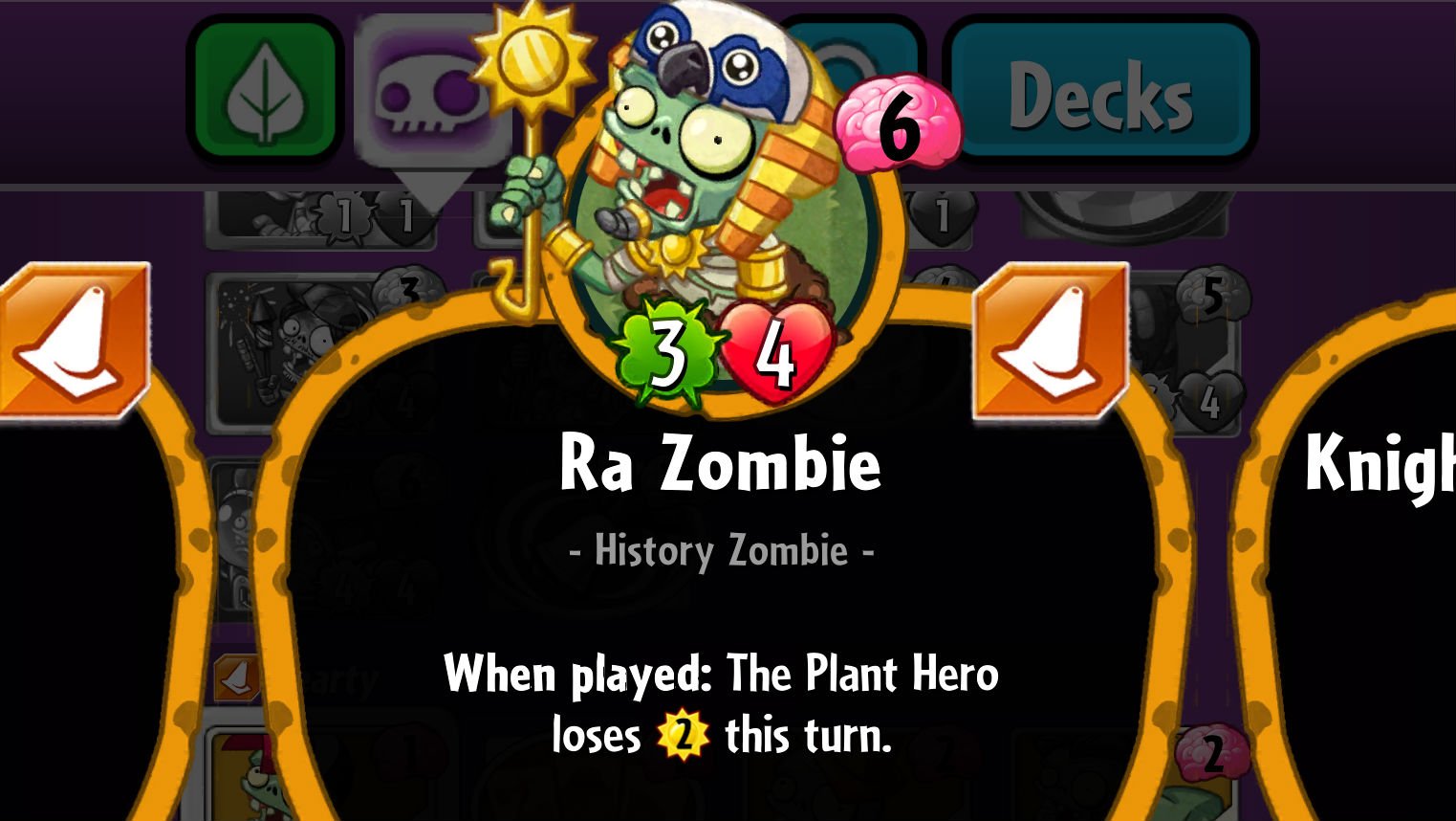 Plants vs. Zombies Heroes Ra Zombie