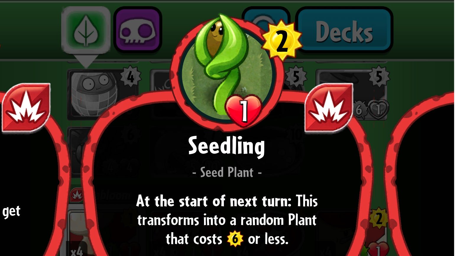 Plants vs. Zombies Heroes Seedling