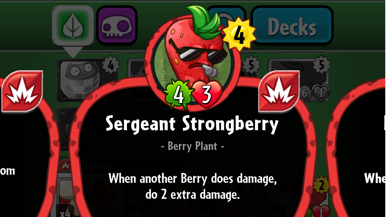 Plants vs. Zombies Heroes Sergeant Strongberry
