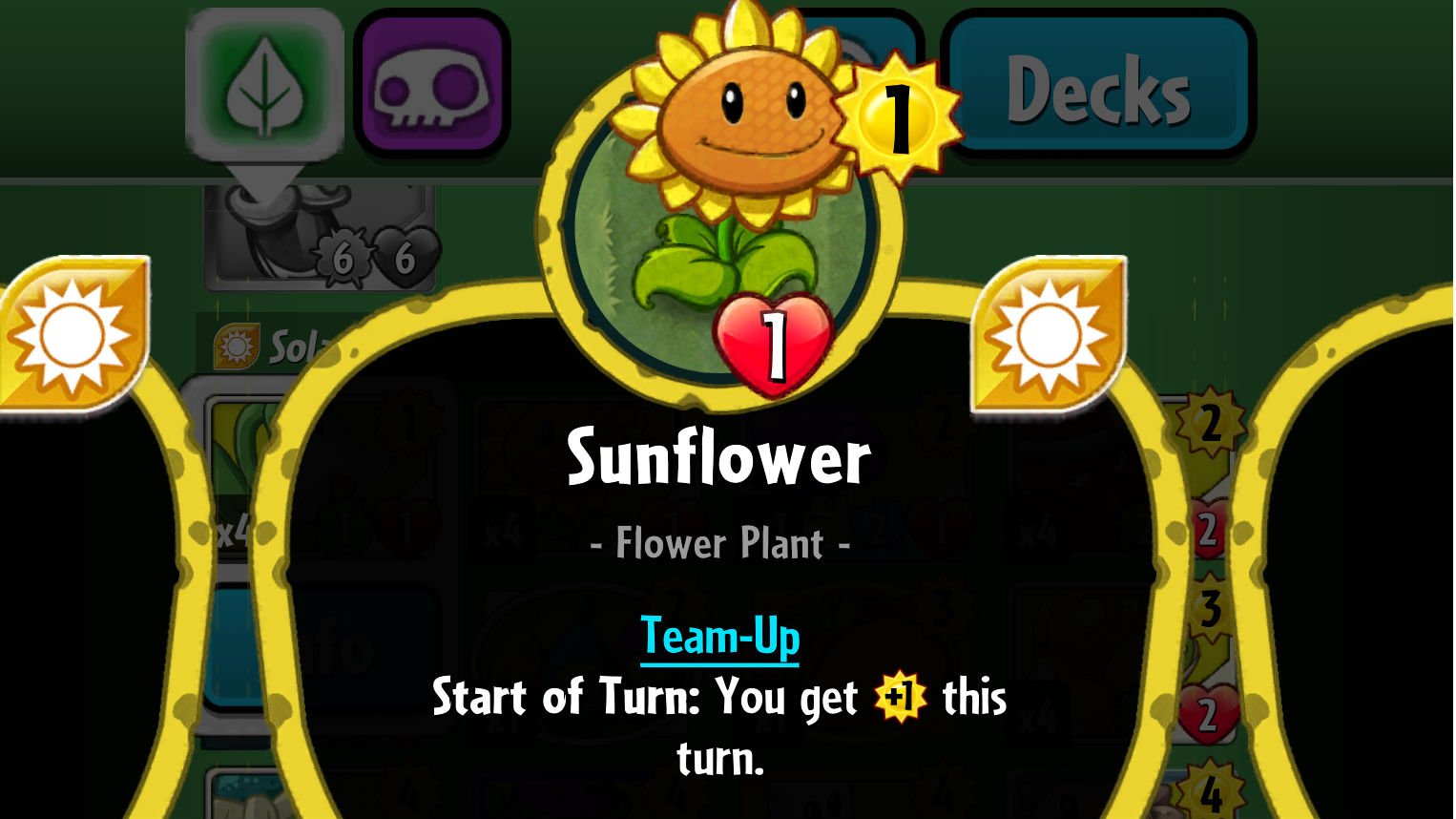 Plants vs. Zombies Heroes Sunflower