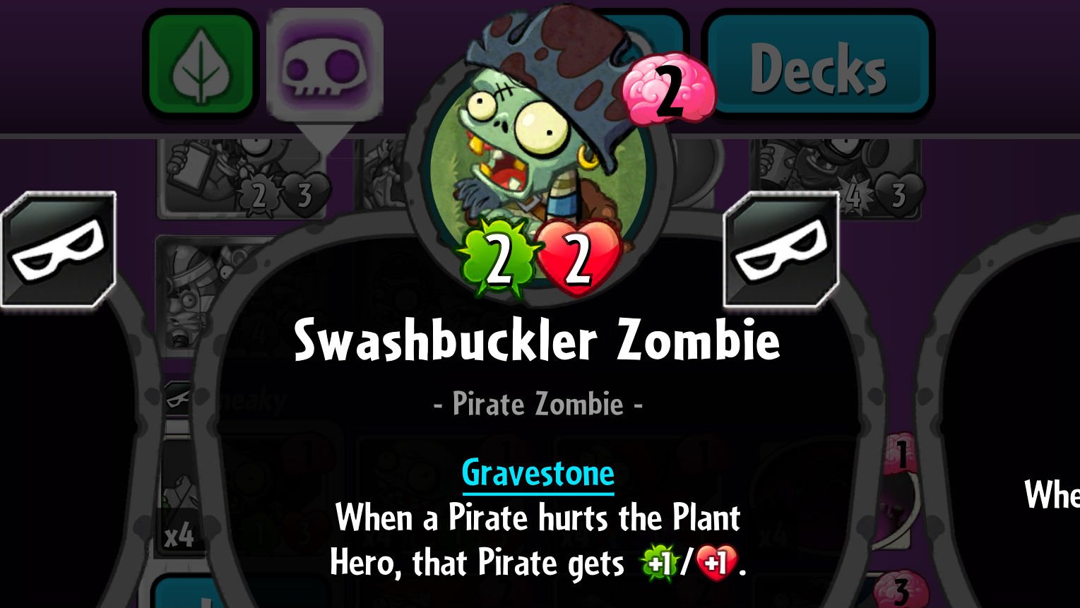 Plants vs. Zombies Heroes Swashbuckler Zombie