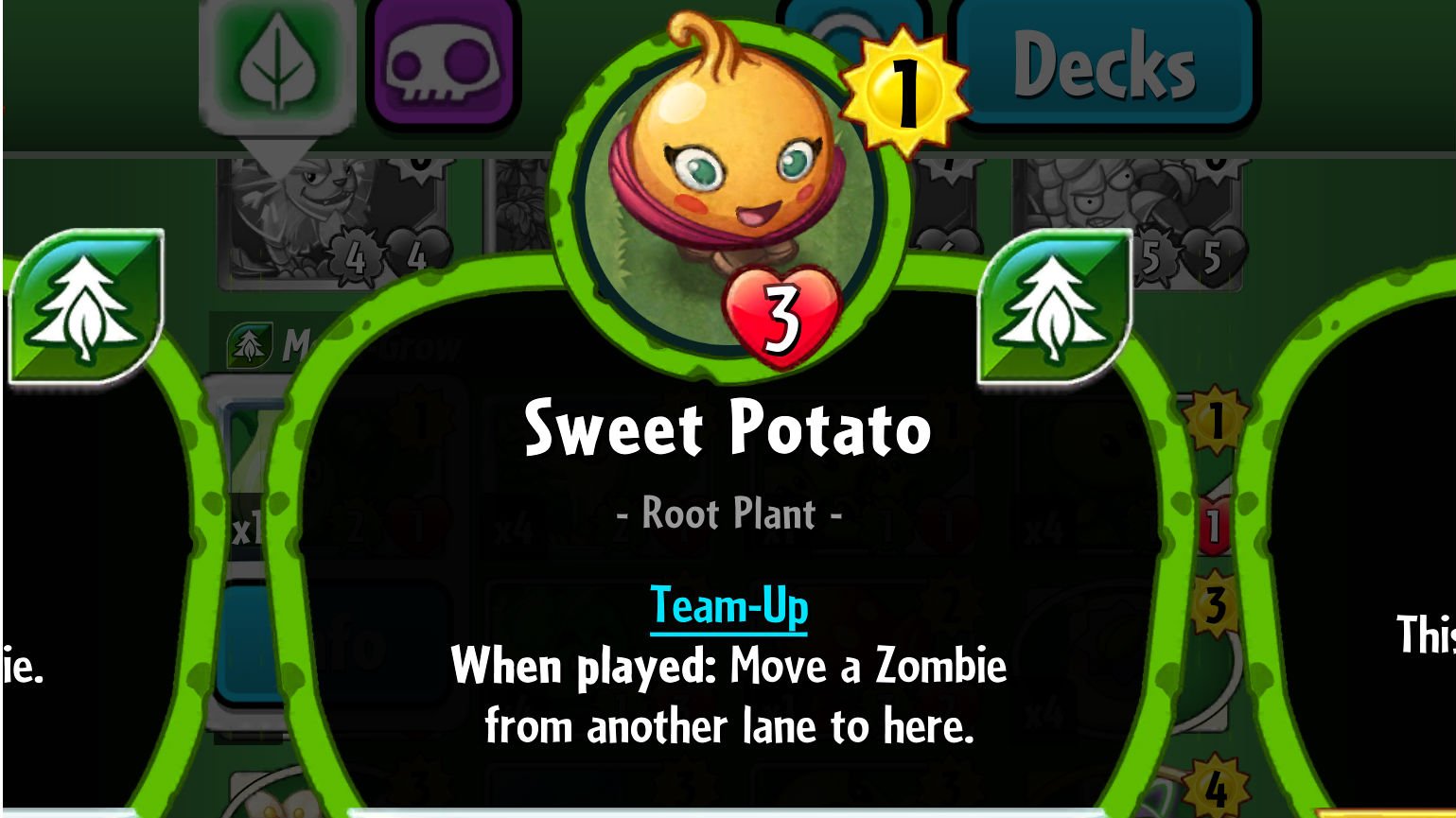 Plants vs. Zombies Heroes Sweet Potato