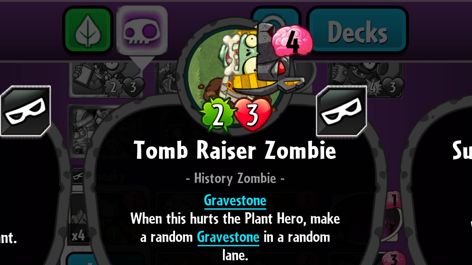 Plants vs. Zombies Heroes Tomb Raiser Zombie