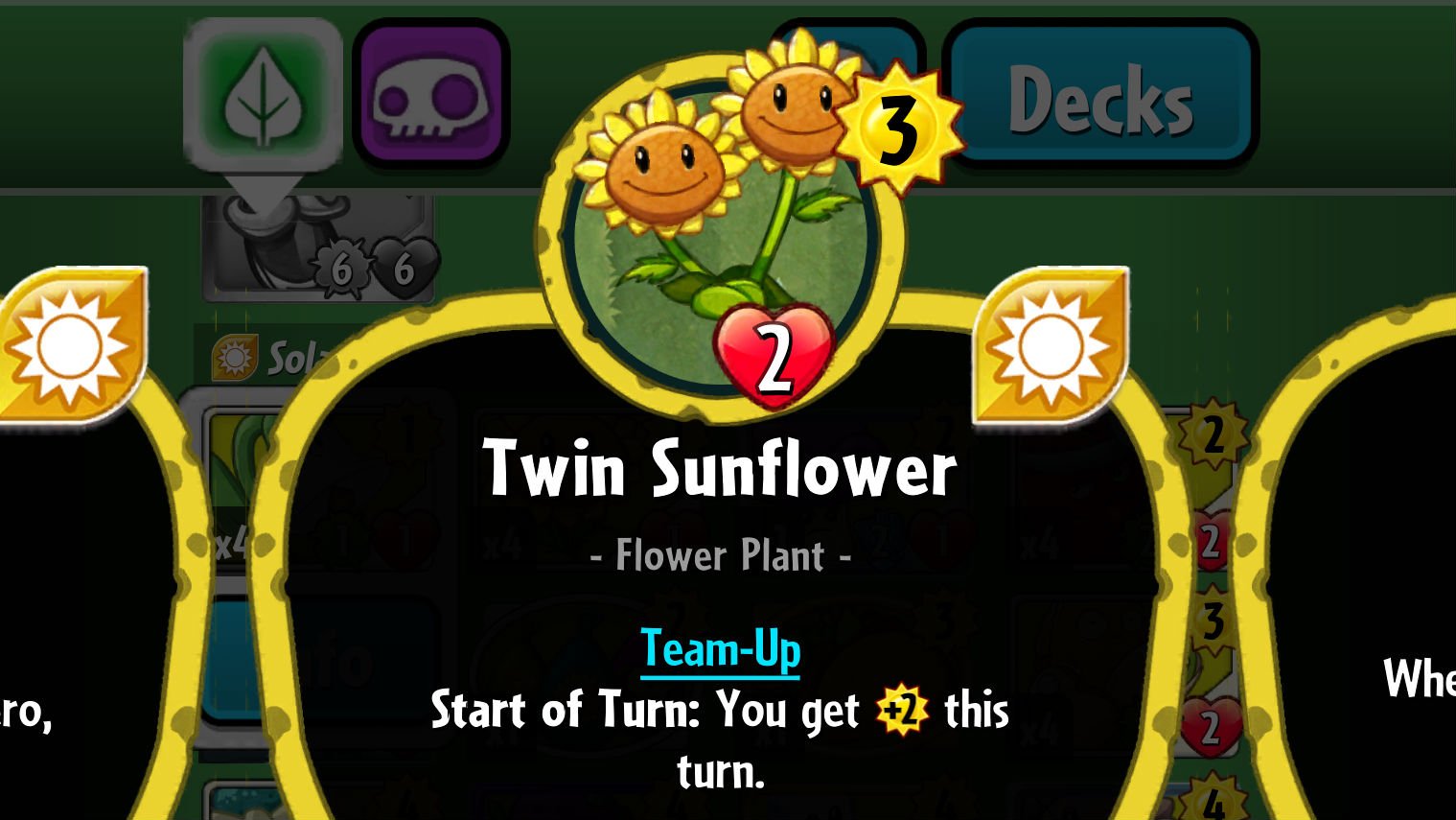 Plants vs. Zombies Heroes Twin Sunflower
