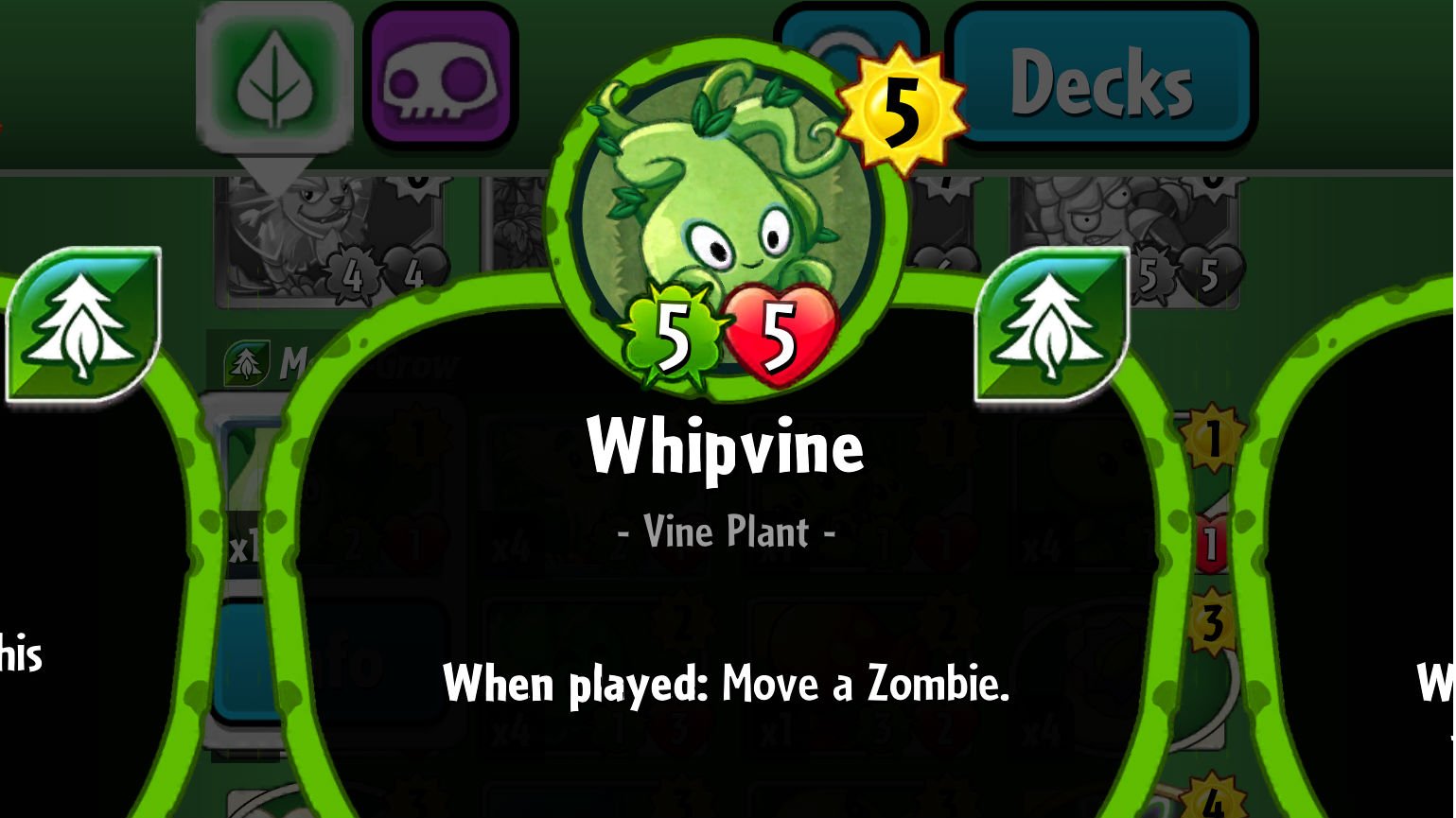 Plants vs. Zombies Heroes Whipvine