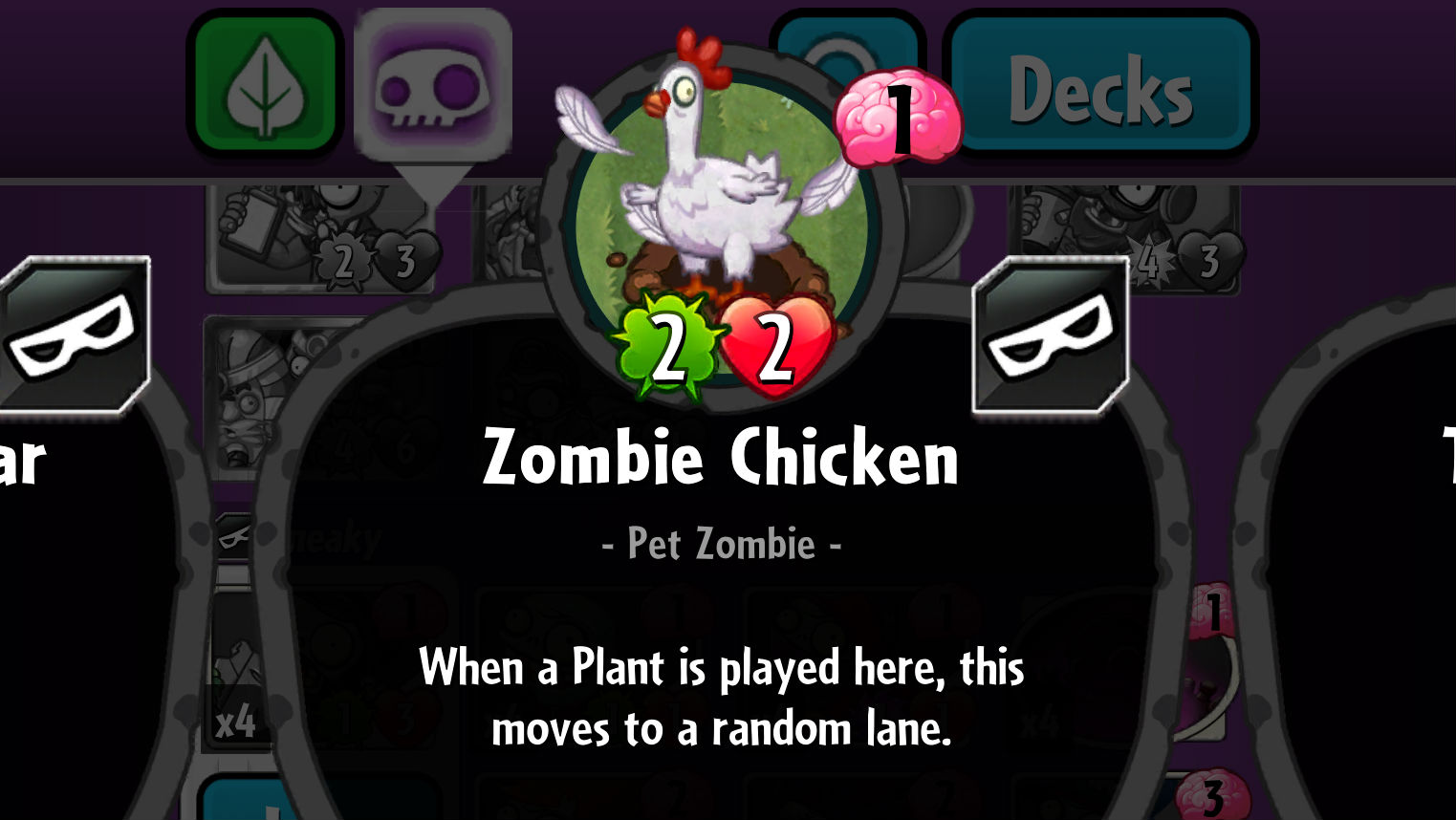 Plants vs. Zmbies Heroes Zombie Chicken