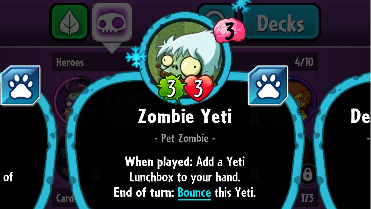 Plants vs. Zombies Heroes Zombie Yeti