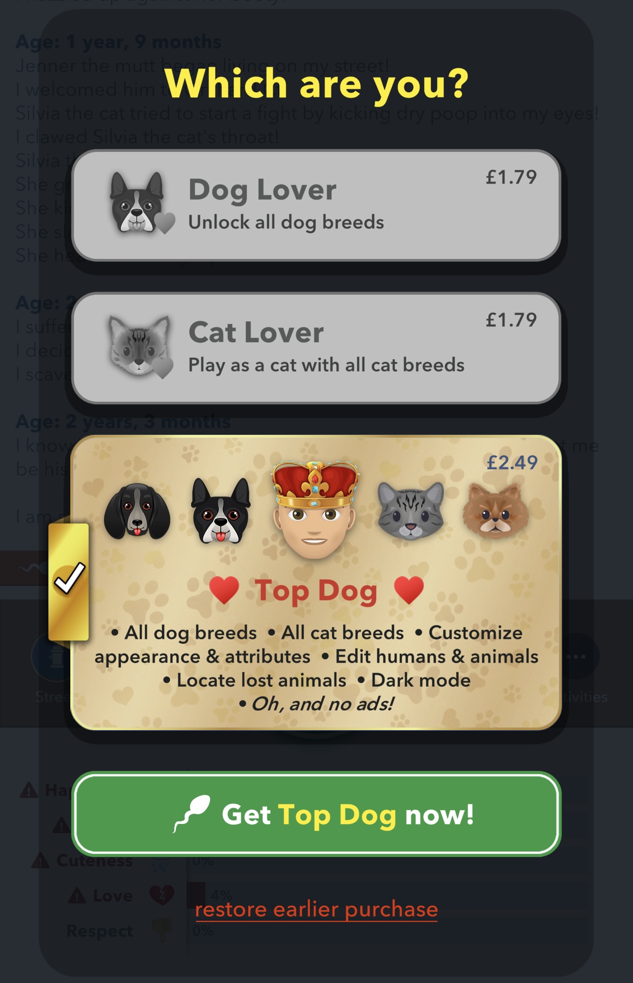 Doglife: Bitlife Dogs Top Dog Guide – How to Get Top Dog and What it Does