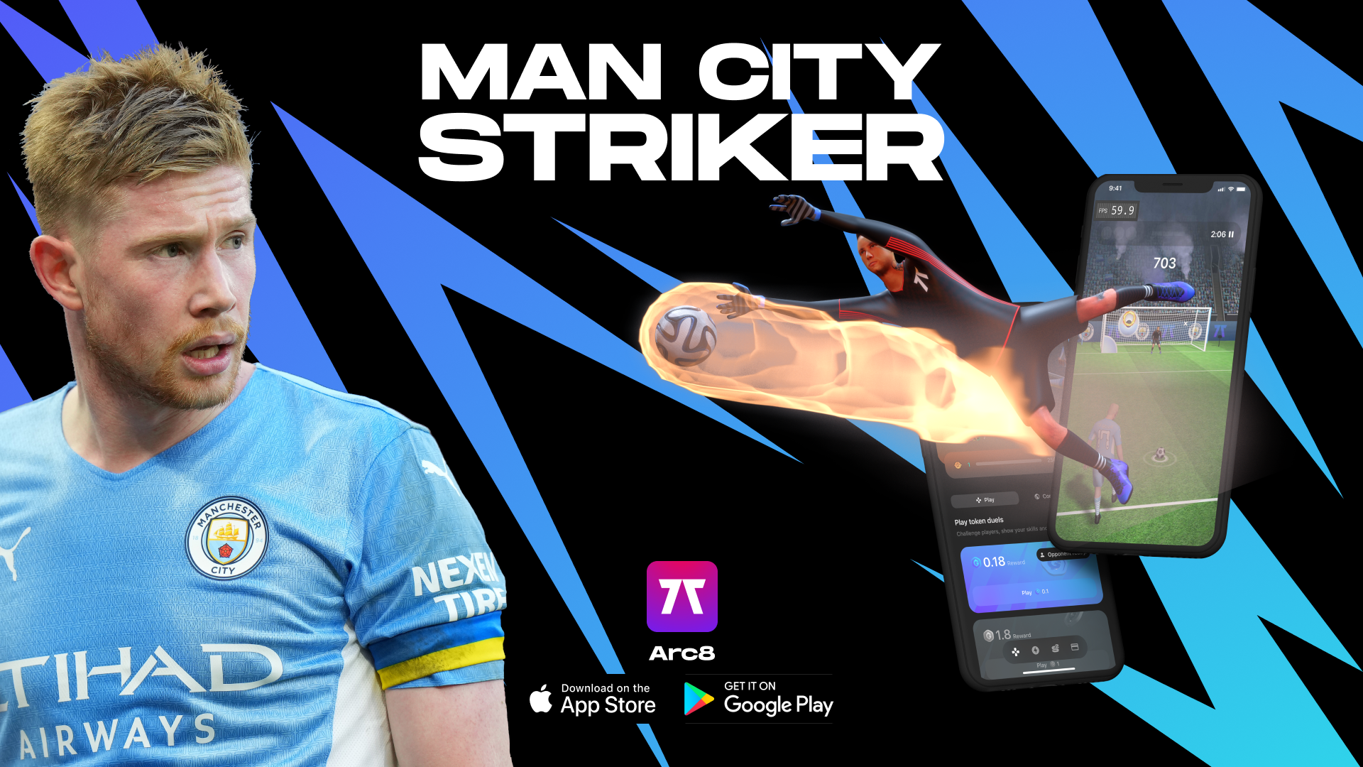GAMEE and Manchester City FC launch a ManCity Striker on Arc8