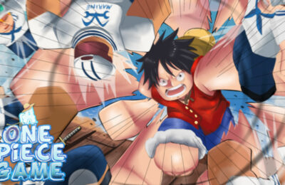 A One Piece Game character punching sailors.