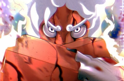 An angry red guy with white hair crosses his arms