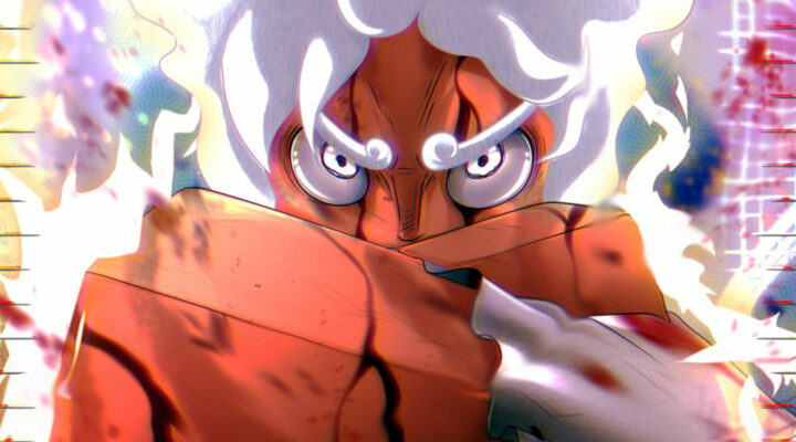 An angry red guy with white hair crosses his arms
