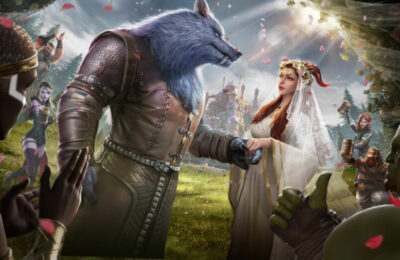 A wolf and demon get married in Bloodline: Heroes of Lithas