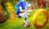 Sonic grabbing a ring in Sonic Speed Simulator.