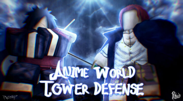 Characters fighting in Anime World Tower Defense.