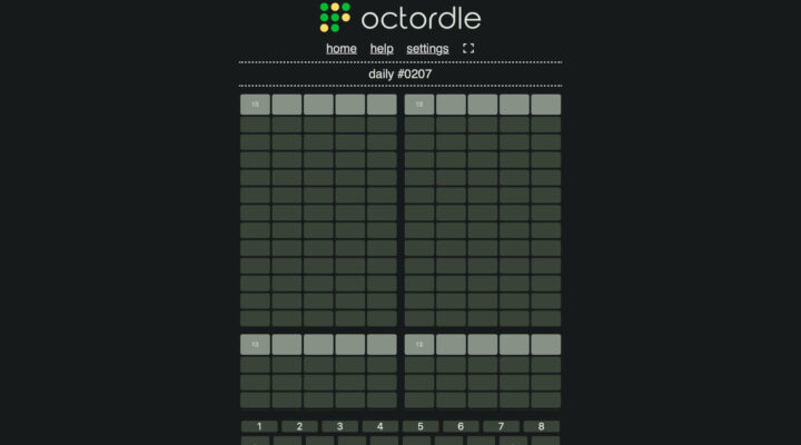 Octordle as it appears on the official site