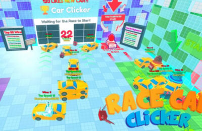 Race Car Clicker logo and gameplay
