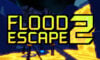 The featured image for our Flood Escape 2 codes guide, featuring the title of the game in large orange lettering in a dark cavern.