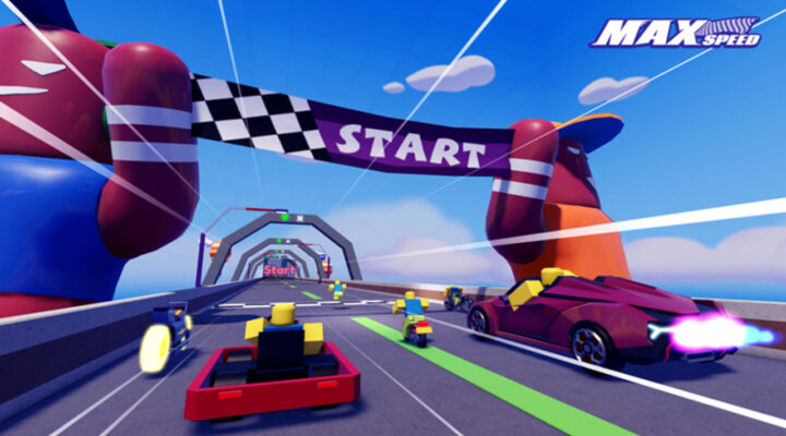 Players race on the race track on Max Speed.